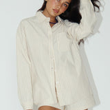 LARK CREAM STRIPE OVERSIZED SHIRT