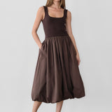 BELLA CHOCOLATE MIDI DRESS