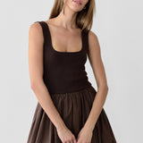 BELLA CHOCOLATE MIDI DRESS