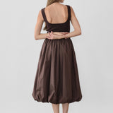 BELLA CHOCOLATE MIDI DRESS