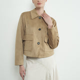 MILES CAMEL FAUX SUEDE JACKET