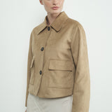 MILES CAMEL FAUX SUEDE JACKET