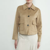 MILES CAMEL FAUX SUEDE JACKET