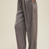 ZOE LATTE SATIN PANTS