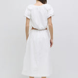 INA WHITE MIDI SKIRT
