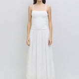 HUDSON WHITE MIDI DRESS