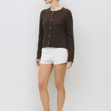 MOLLY CHOCOLATE KNIT CARDIGAN