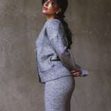 MABLE GREY KNIT LOUNGE SET