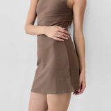 NIKKI MOCHA MINI DRESSS