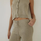 ONA TAUPE KNIT VEST TOP